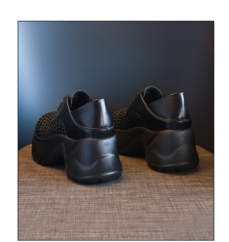 Giày sneaker nữ đế dày lưới thoáng khí, kiểu hai mang — Màu đen chi tiết 20