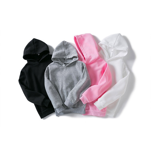 Children's Sweatshirt Combo Set - Autumn/Winter New Arrival Solid Color Boys' Long-Sleeve and Girls' Short-Sleeve Baby Hooded Tops