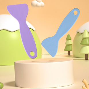 Small yellow shovel plastic small scraper multi-function scraper defrosting and removing ice and snow shovel hand account tool cleaning scraper