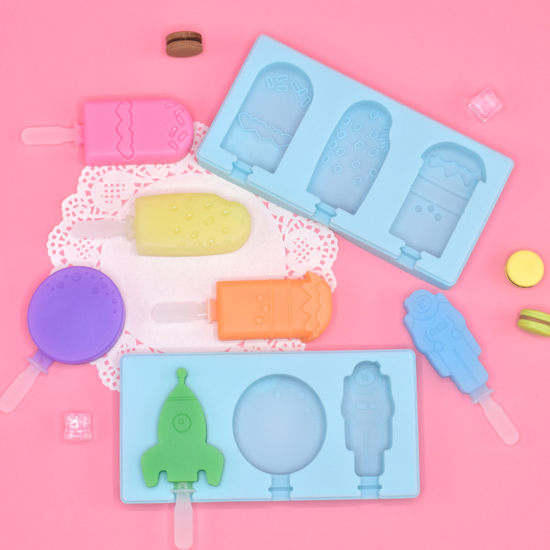 Molde de helado hogar palo helado grado alimenticio silicona Internet celebridad molde con tapa mousse bricolaje hecho en casa caja de hielo