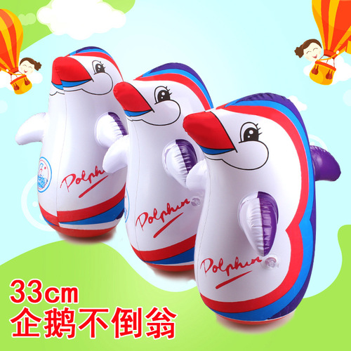 New inflatable tumbler little penguin pvc inflatable cartoon penguin frog tumbler animal toys wholesale