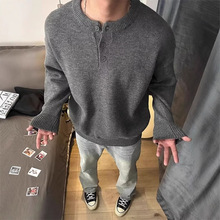 2025亨利领毛衣男款春秋休闲内搭打底衫美式痞帅男士针织衫秋冬款