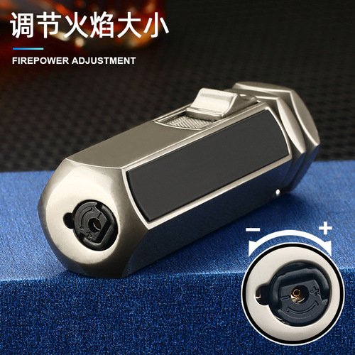 HL1003 powerful four-fire direct blue flame inflatable lighter men's metal cigar windproof gas lighter