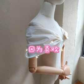 塔夫绒缎面婚纱礼服配件袖子遮挡手臂不规则肩膀造型搭配手袖披肩