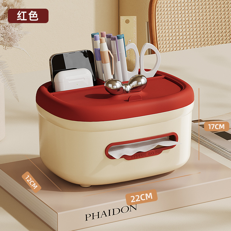 Caja de toallas de escritorio sala de estar creativa de lujo ligera multifuncional almacenamiento caja de toallas de alto valor fábrica de fuente