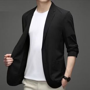 2024 Summer Thin Sunscreen Suit Men's Top Spring and Summer Fashionable Casual Small Suit Single-Piece Ultra-Thin Western Jacket
