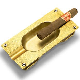 Eggplant Dragon Cigar Ashtray Cigar Special Large Caliber Creative Printing Alloy Double Smoke Slot Household Smoke Extinguisher CL-3