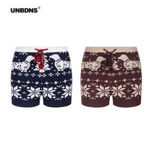 UNBDNS小众设计秋冬新款费尔岛针织提花短裤女修身百搭毛线包臀裤