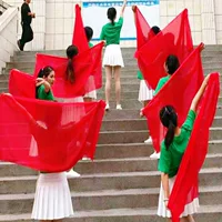 Танцующий красный квадратный шарф, реквизит, красный шелковый шарф, красный шелк и атлас, красный флаг, песня, танец, красный шелковый аромат, красный марлевый шарф