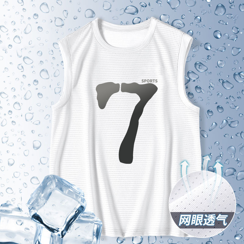 2026 verano sin mangas malla chaleco de hombro hombre entrenamiento suelto transpirable camiseta de hombro secado rápido mangas cortas