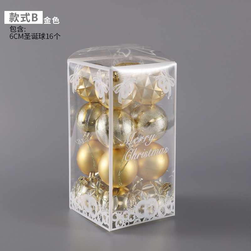 Caja de regalo de la bola de luz galvanoplastia de Navidad árbol de Navidad colgante Bola de polvo bola mate decoración de techo de Navidad