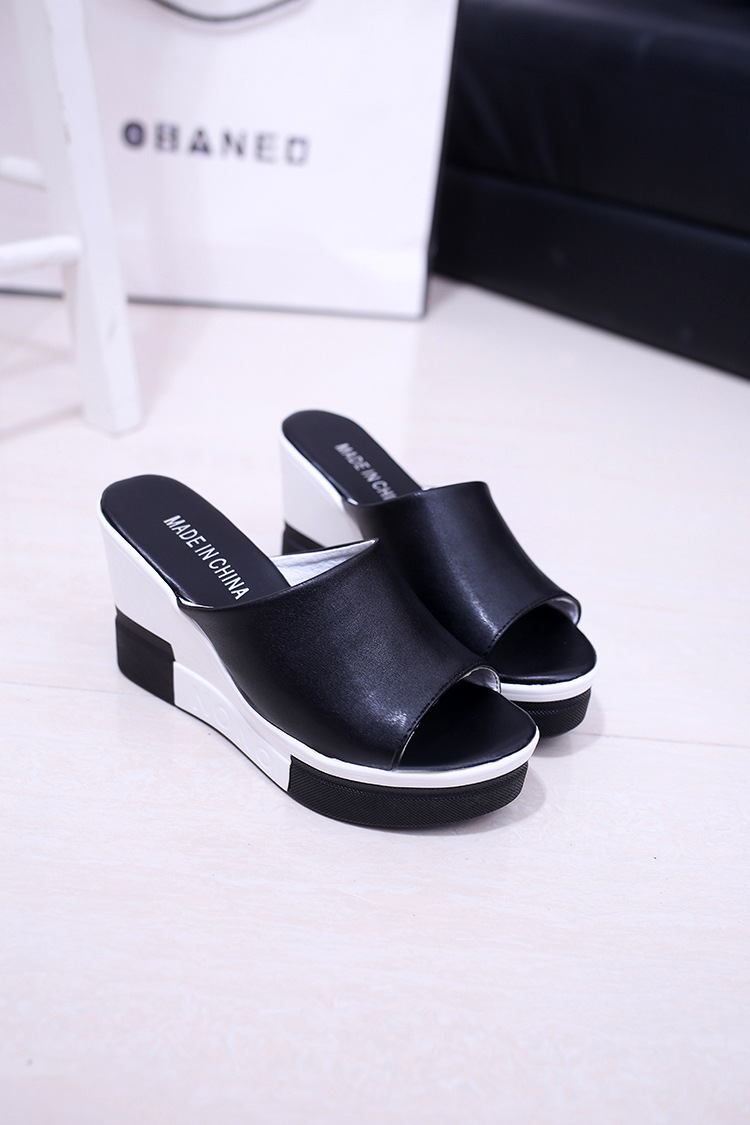 Women's Casual Color Block Round Toe Wedge Slippers display picture 19