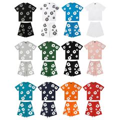 国境を越えた純綿半袖d.T立体発泡木綿プリント落書き男女同種カジュアルtシャツ