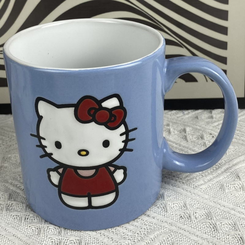 HelloKitty, tazas de cerámica de gran capacidad, lindas tazas de agua de dibujos animados, tazas de café de leche, pequeños defectos