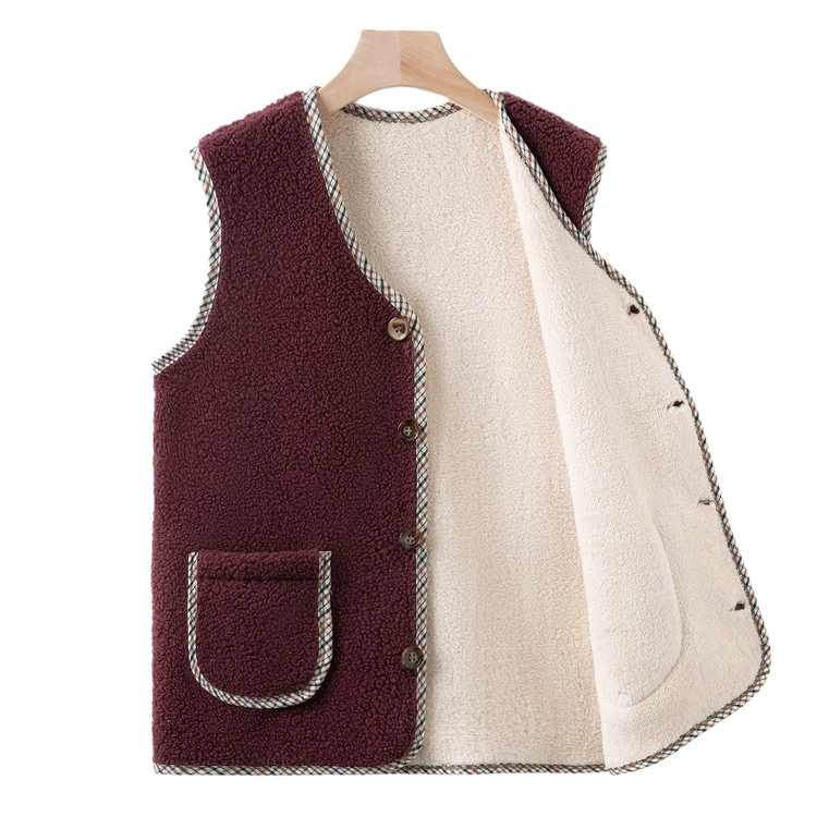 2024 новый стиль иностранная бабушка наряд осенний топ мама среднего возраста жилет короткий средний и пожилой свободный жилет