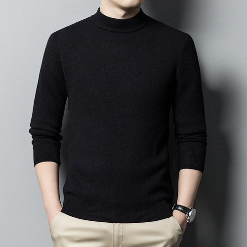 Men's Autumn/Winter New Thick Sweater Men's Premium Base Shirt Men's Casual Knit Shirt Men's Clothing Dropshipping