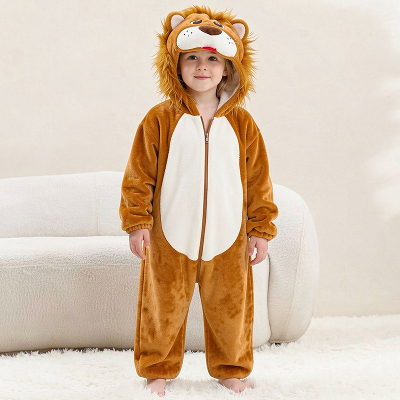 Pijamas de franela de una pieza con dibujos animados de animales para niños Michley, monos navideños infantiles transfronterizos, disfraces para actuaciones.