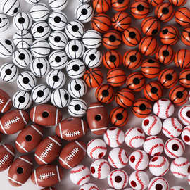 饰品配件亚克力球类系列足球散珠串珠手工diy材料手链项链手串