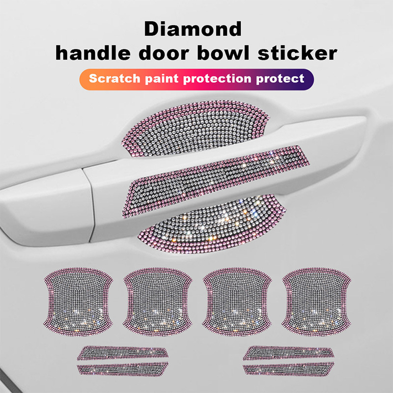 Car Hot Drill Door Handle Protective Film Diamond Anti-Scratch Handle Sticker Car Door Bowl Anti-Scratch Car Handle Protective Film