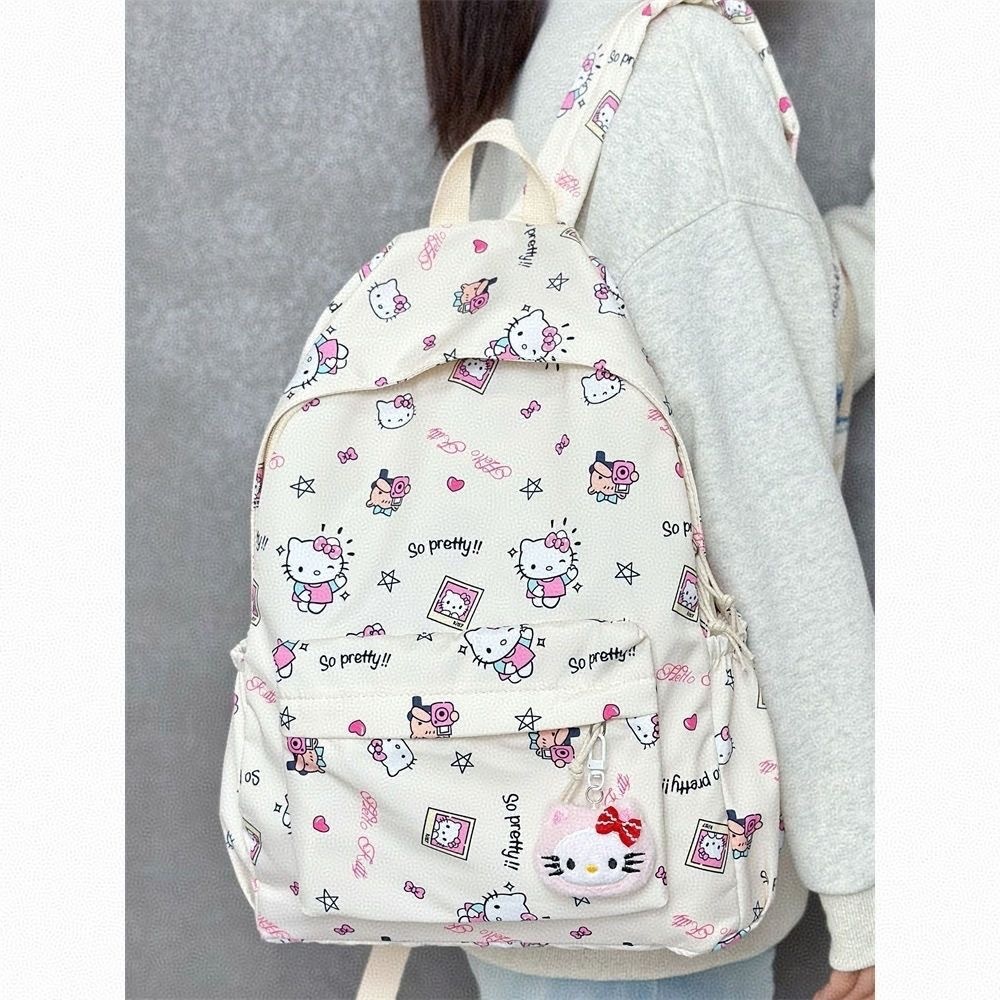 Cross-Border Japanese-Style Ins Cute Cartoon Kt Cat Backpack for Junior High School Students and College Students, Large Capacity for Girls