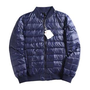 Lightweight Collarless down Jacket for Men 2024 Autumn and Winter New Slim Baseball Jacket Short Warm Liner Round Neck Jacket
