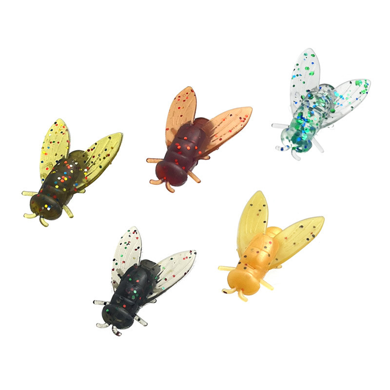 Micro-Stream Lure Bait with Fly Hook, Artificial Fly Bait, Bionic Fly Soft Bait, Whitebait, Milk Perch Bait
