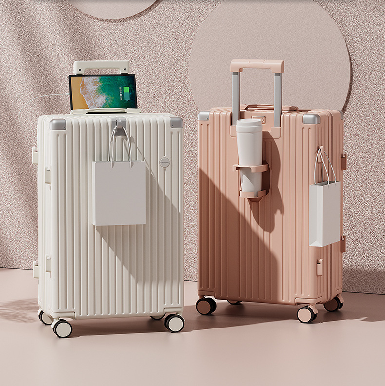 Nuevo maleta fresca para hombres y mujeres 28 pulgadas rodante de tracción de rueda universal caja de cifrado rueda silenciosa duradera