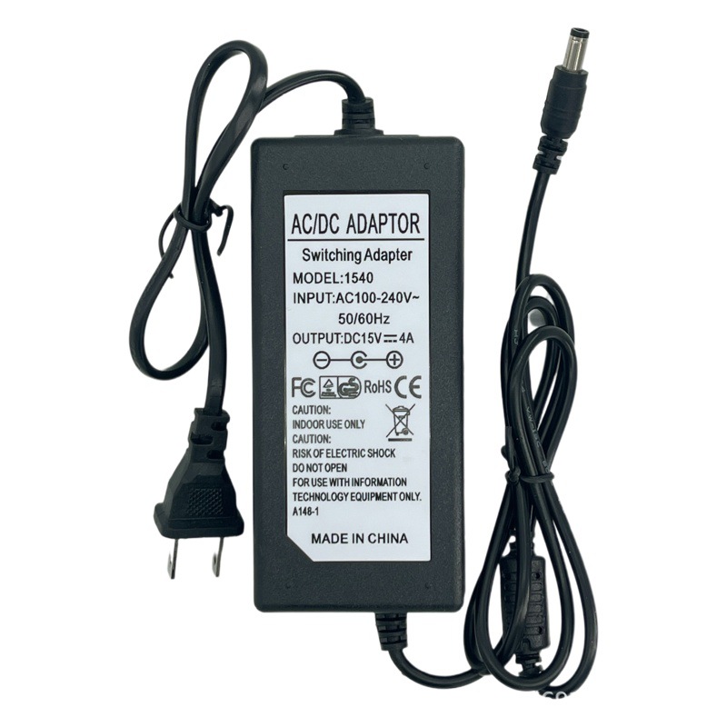 Equipo de la cámara de luz led 15V4A adaptador de corriente barra de tracción audio altavoz disco duro máquina de bolas de vídeo cable del cargador