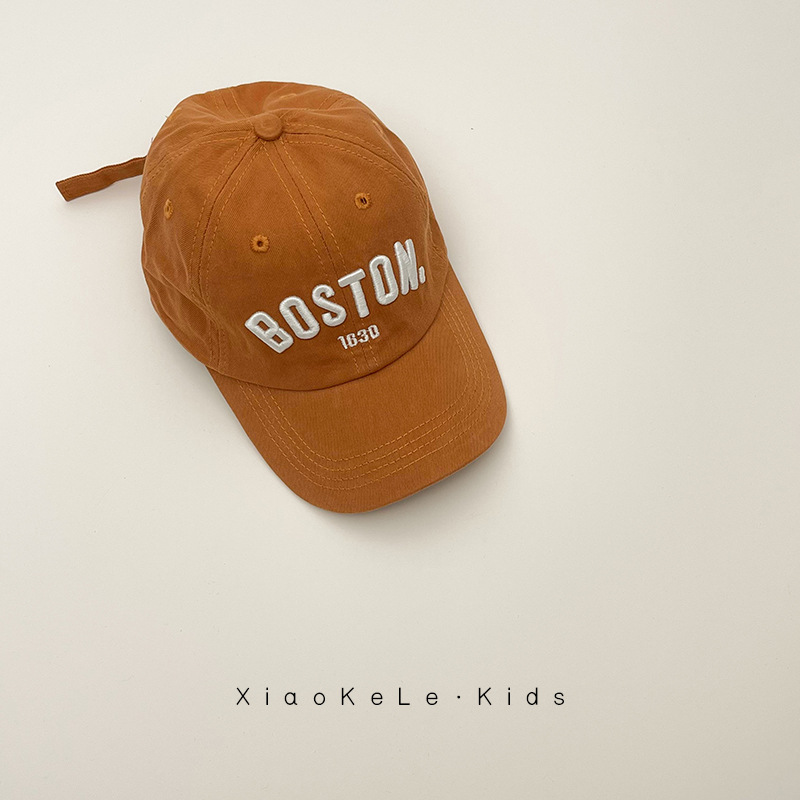 ins sombrero para niños bordado coreano sombrero de béisbol primavera y otoño 2 años de niño sombrero de lengua de pato niñas estilo extranjero moda versátil