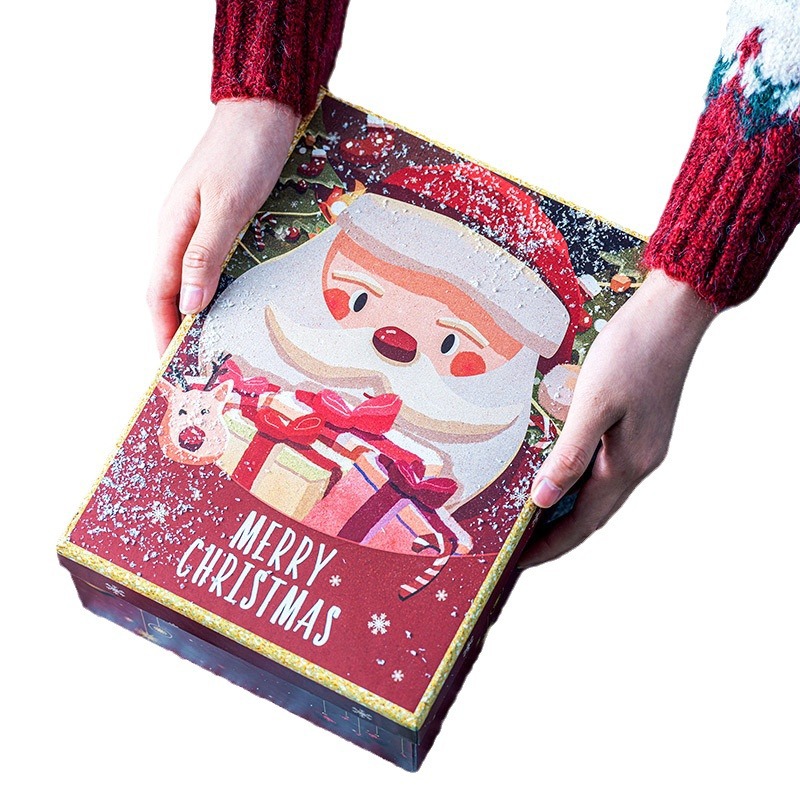 En stock caja de regalo de Navidad cubierta de cielo rojo caja de regalo grande bufanda termo taza caja de Nochebuena caja de Apple