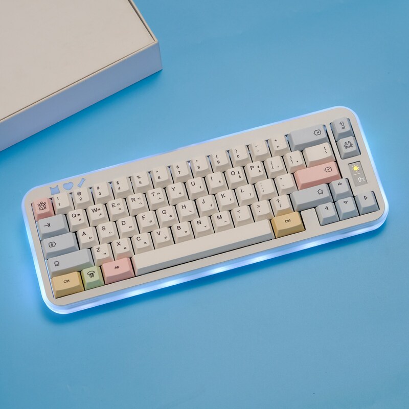 JCM chalk Korean sublimation key cap 151 key large full set of European gauge ISO for retro color mechanical keyboard cap