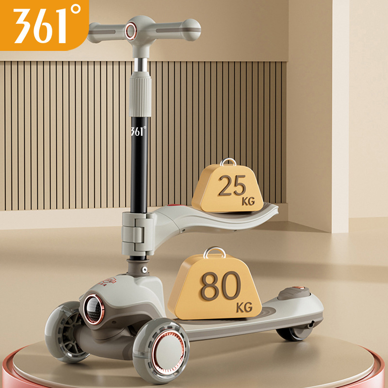 New Kidsren's Scooter 1-3 Years Old 2-6-12 Years Old Car Male and Female Baby Single Pedal Scooter Foldableing Kidsren's Skateboard