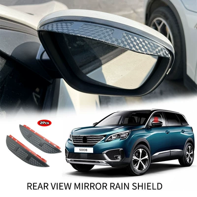 visor, Rain shield - standard-packaging-without-logo-peugeot-5008-peugeot-mk2-p87-2017-2023-rearview-mirror-rain-eyebrow-carbon-fiber-pattern