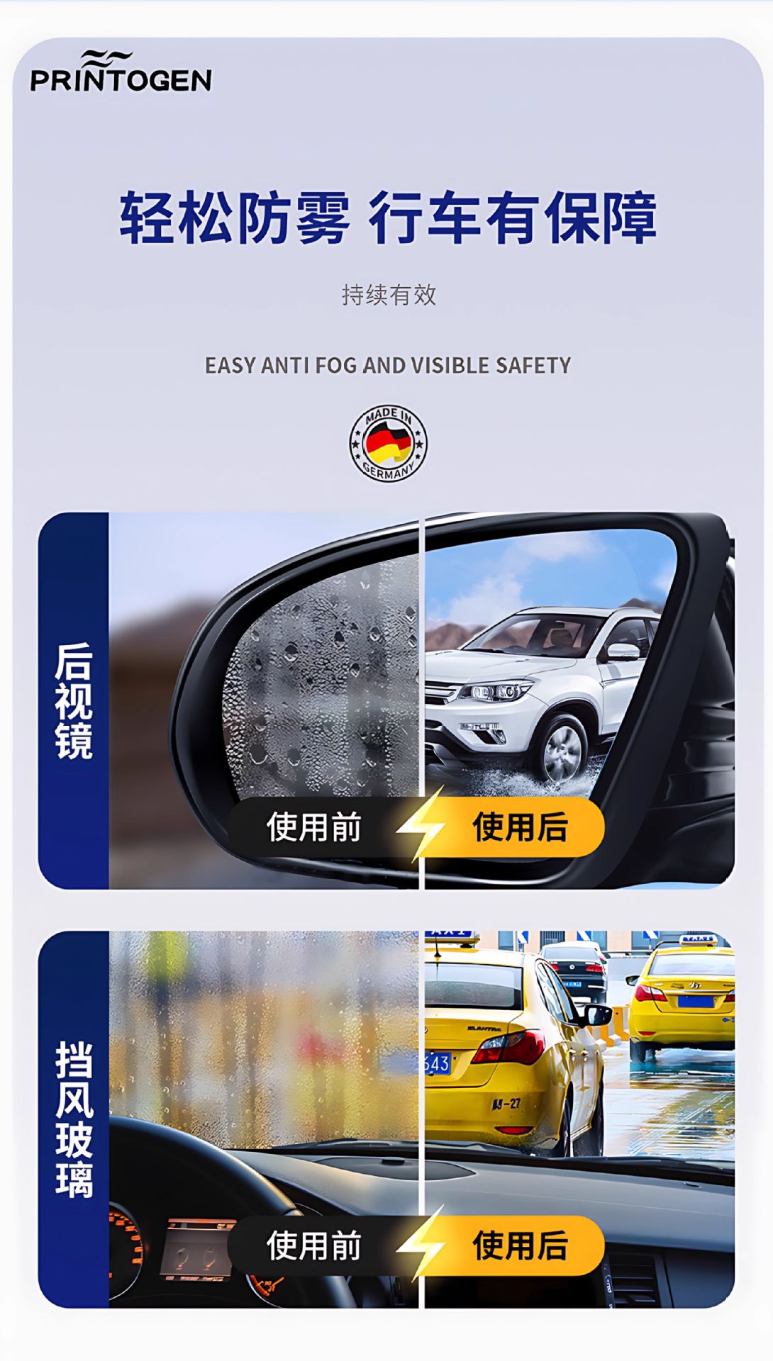 Anti-Fog Spray for Car Windshield Window