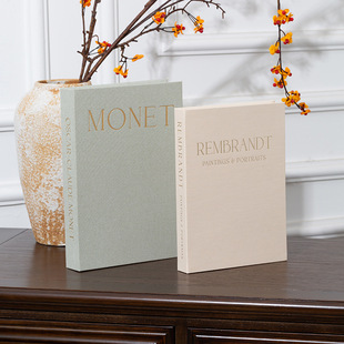 Linen Gold-Stamped Magnetic Absorption Background Decorative Fake Book High-Value Office Cross-Border Magnetic Prop Book Simulation Book
