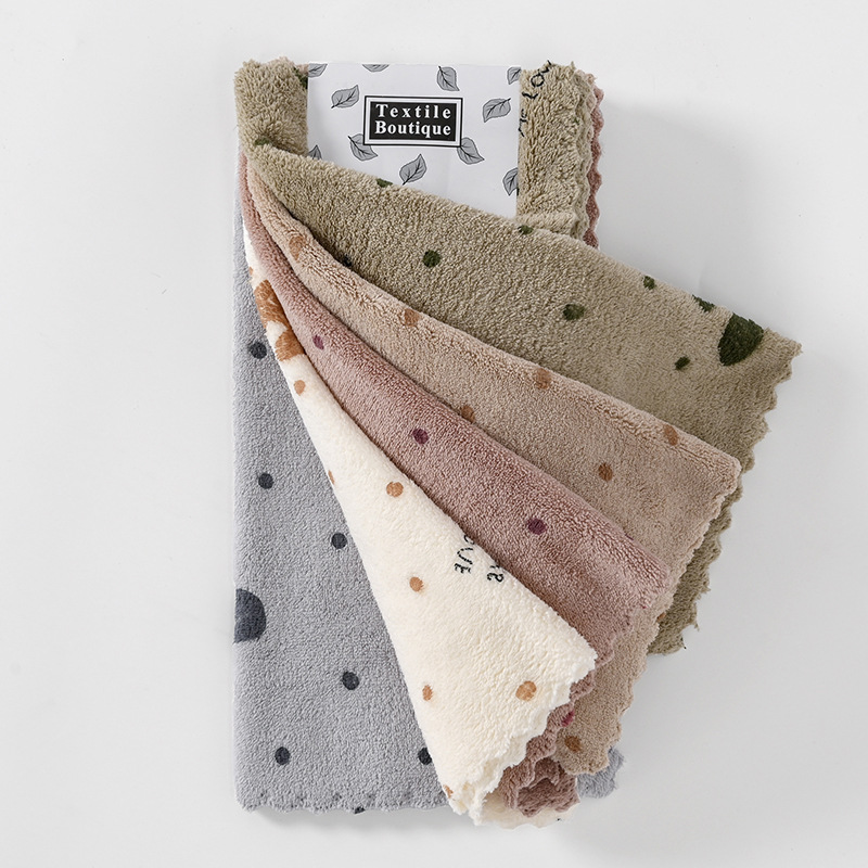 5 toallas de coral 30 * 30 toallas de cocina toallas de leopardo suave absorción de agua toallas de té transfronterizas