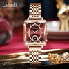 Labaoli/Labaoli Light luxury temperament women's watch independent second plate square women's quartz watch inlaid LA281