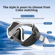 ✅新款潜水镜呼吸管套装男女大框硅胶面镜潜水面罩潜水面镜浮潜套