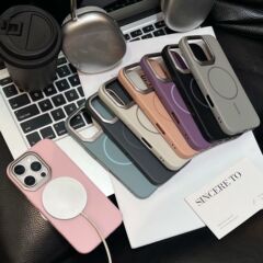 纯色简约磨砂硬壳磁吸适用iPhone16pro max手机壳苹果17新款14/15