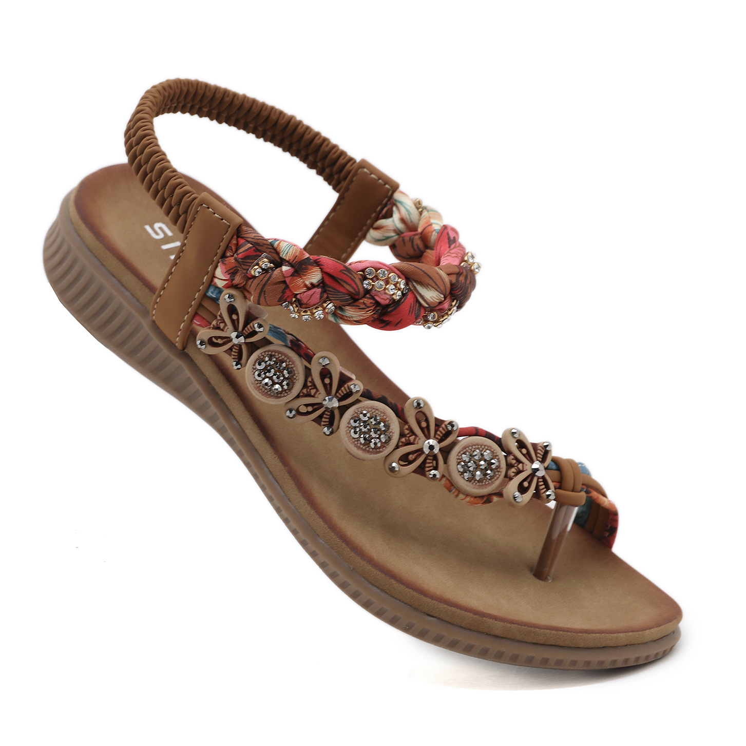 Sandalias de mujer estilo bohemio, tejidas a mano con cinta y pedrería, modernas y cómodas, Amazon 2025, 1722-1