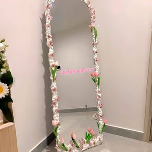Tulip Mirror Ultra Light Clay DIY Full Body Transformation Simple Floor Diy Material Bedroom Transformation Photo Mirror