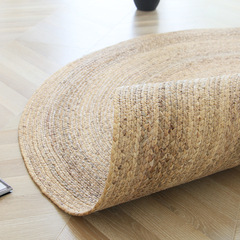 S588 Water Reed Plant Hand-woven Round Rugs Eco-Friendly Living Room Coffee Table Mat Bedroom Bedside Rug