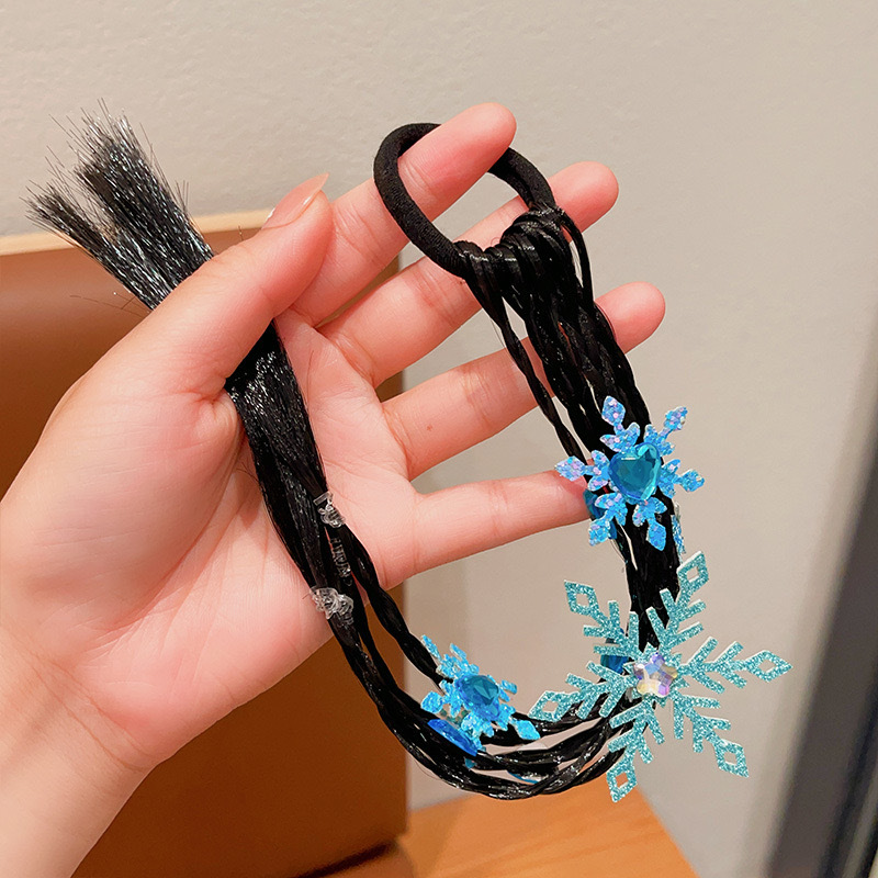 Hielo y nieve niños peluca trenzada princesa Aisha trenzada hielo y nieve chica curiosa anillo de cabello chica linda trenzada