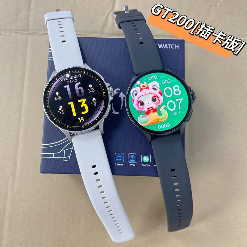 Cross-border GT200 smart watch wifi card 4G adult sports watch 180 rotating camera fingerprint recognition