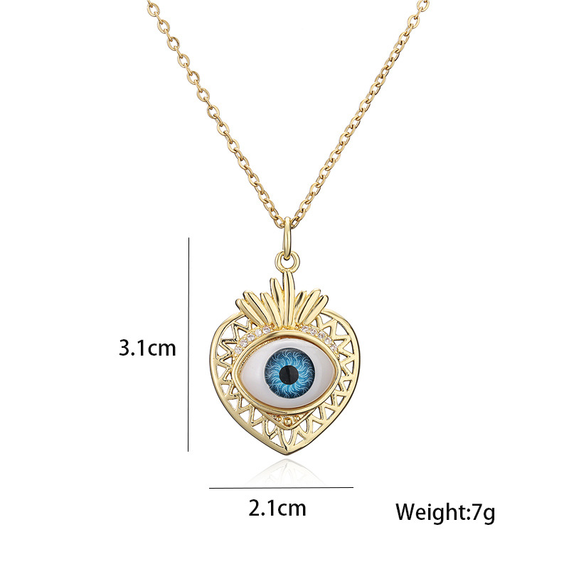 Aogu Cross-Border Supply Hot Sale in Europe and America Fruit Shape Blue Eyes Pendant Necklace Real 