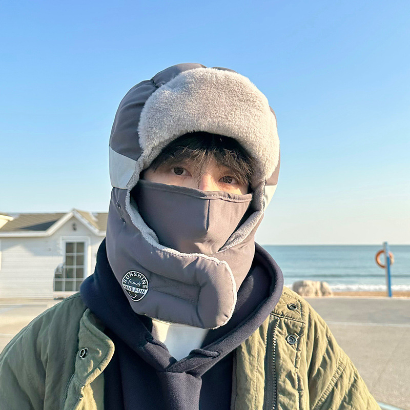 모자 남성용 스키 모자 겨울 귀 보호 방풍 레이펑 모자 남성용 겨울 면 모자 보온 및 방한 사이클링 전기 자동차