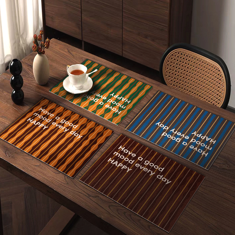 新款复古防水放油防烫隔热皮革餐垫家用高级感西餐垫耐脏耐磨台垫