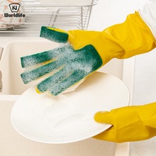 出口日本和匠百洁布手套家务清洁 冬季护手防水加厚乳胶洗碗手套