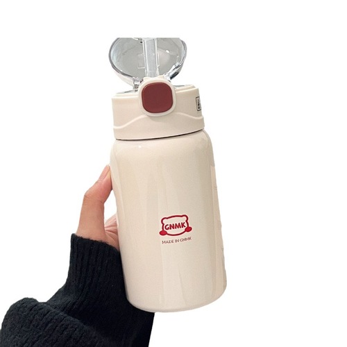 Simple thermos cup for girls straw cup ins high-looking Internet celebrity  new water cup for adults, students and children