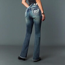 T 49974 Street Rhinestone Jeans ��ͷ����ţ�п� ŷ���羳